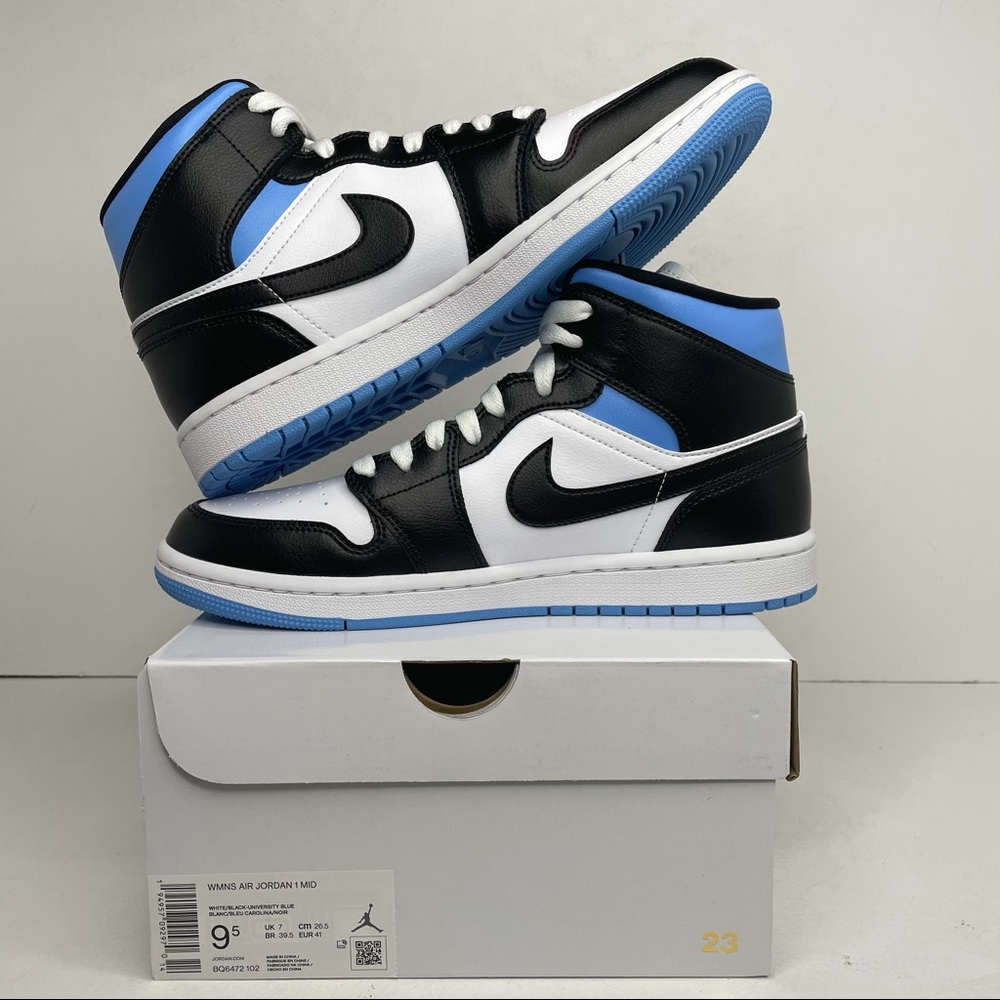 Nike Air Jordan 1 Retro Mid “University Blue/UNC” - Picture 3 of 7